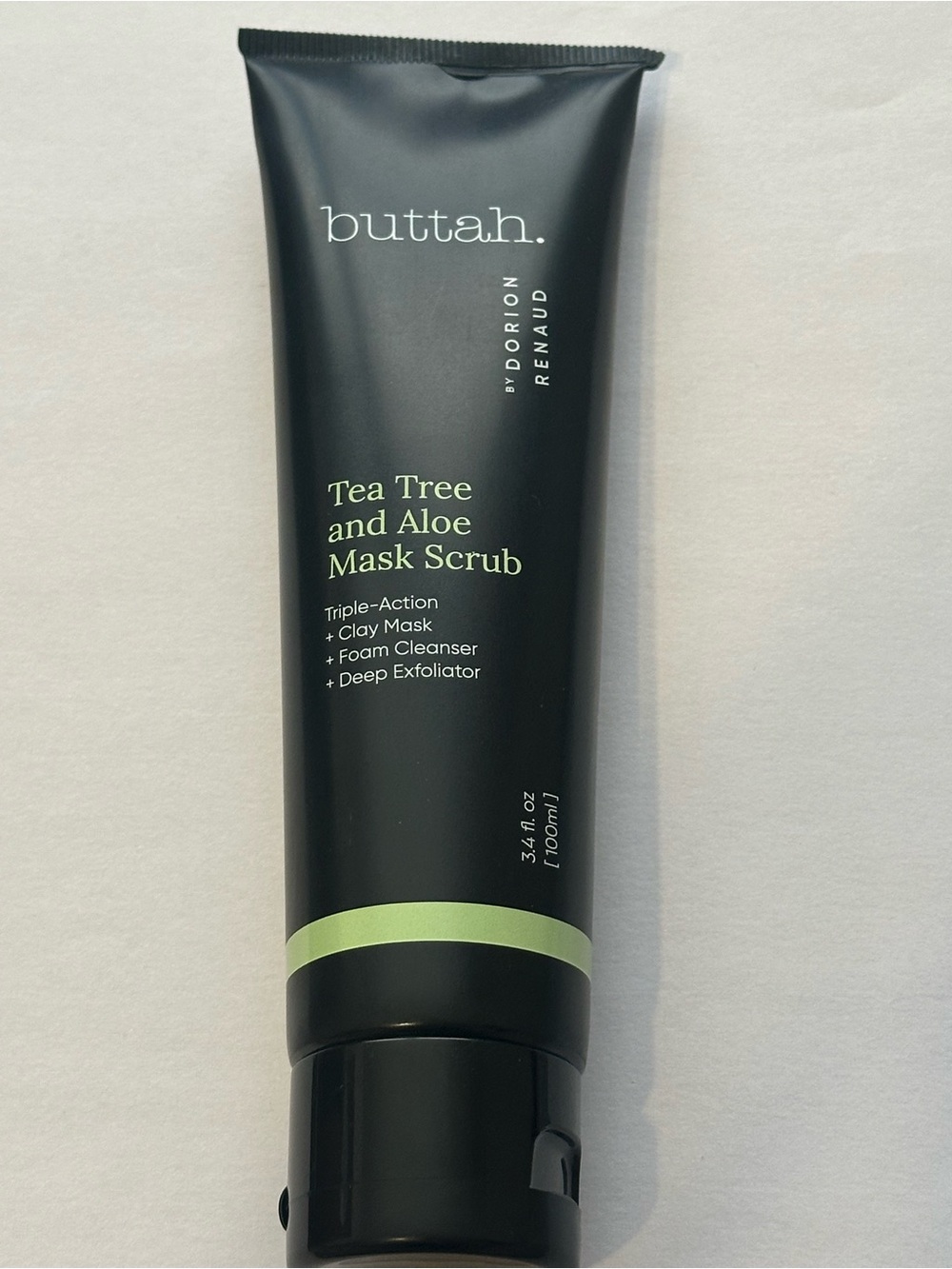 Tea Tree and Aloe Mask Scrub - Black with Green Accents